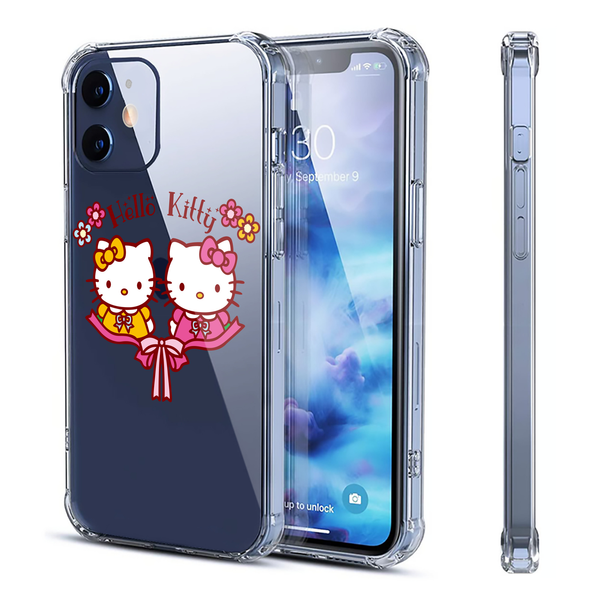 （画像用） Hello Kitty ハローキティ 【iPhone 12シリーズ対応】透明スマホケース（クリアソフトケース）